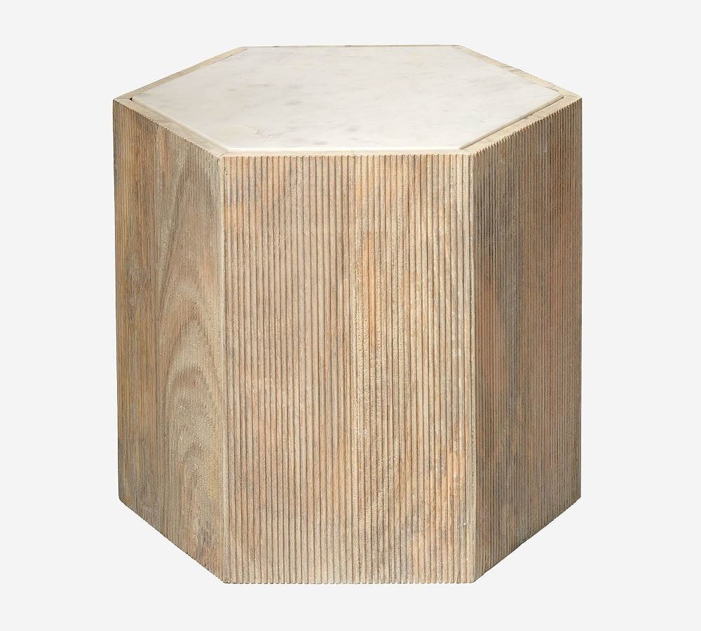 Montclair Marble Hexagon Accent Table, 18" - Image 0