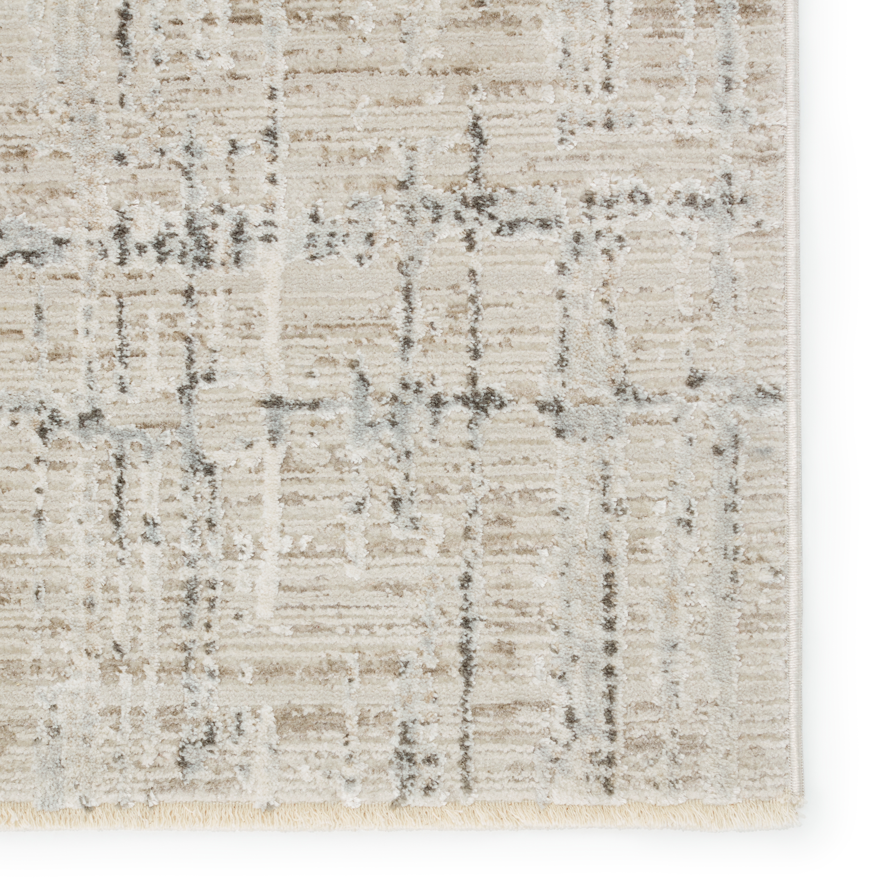 Vibe by Sovis Abstract Light Gray/ Ivory Runner Rug (3'X8') - Image 3