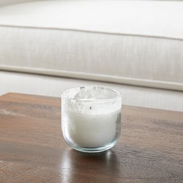 Frosted Glass Candle, White, Small - Image 0
