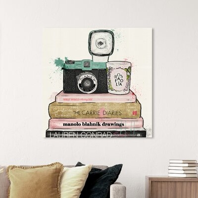 'Vintage Cameras and Fashion' Wrapped Canvas Graphic Art Print on Canvas - Image 0