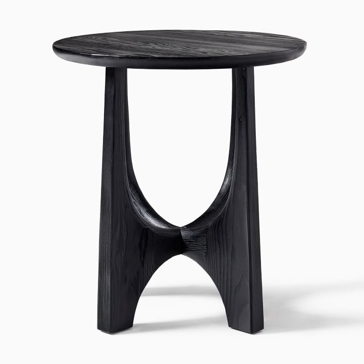 Tanner Solid Wood Round Side Table, Black - Image 2