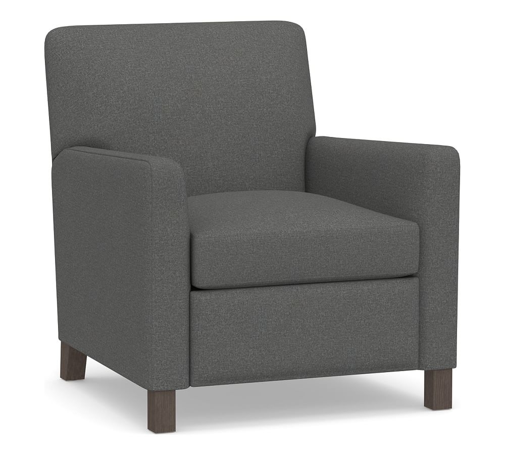 Howard Upholstered Recliner, Polyester Wrapped Cushions, Park Weave Charcoal - Image 0