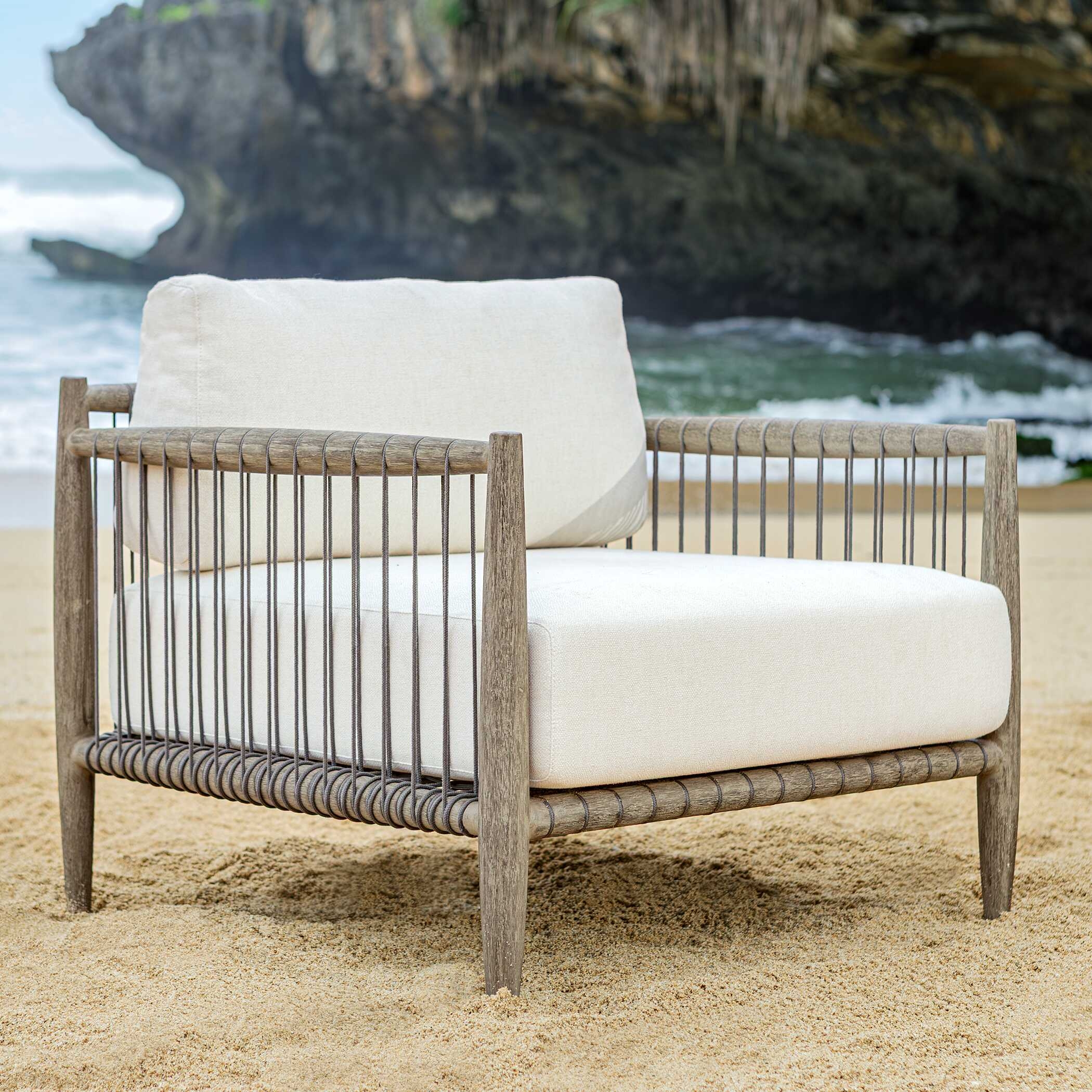 Borneo White Outdoor Lounge Chair - Image 3
