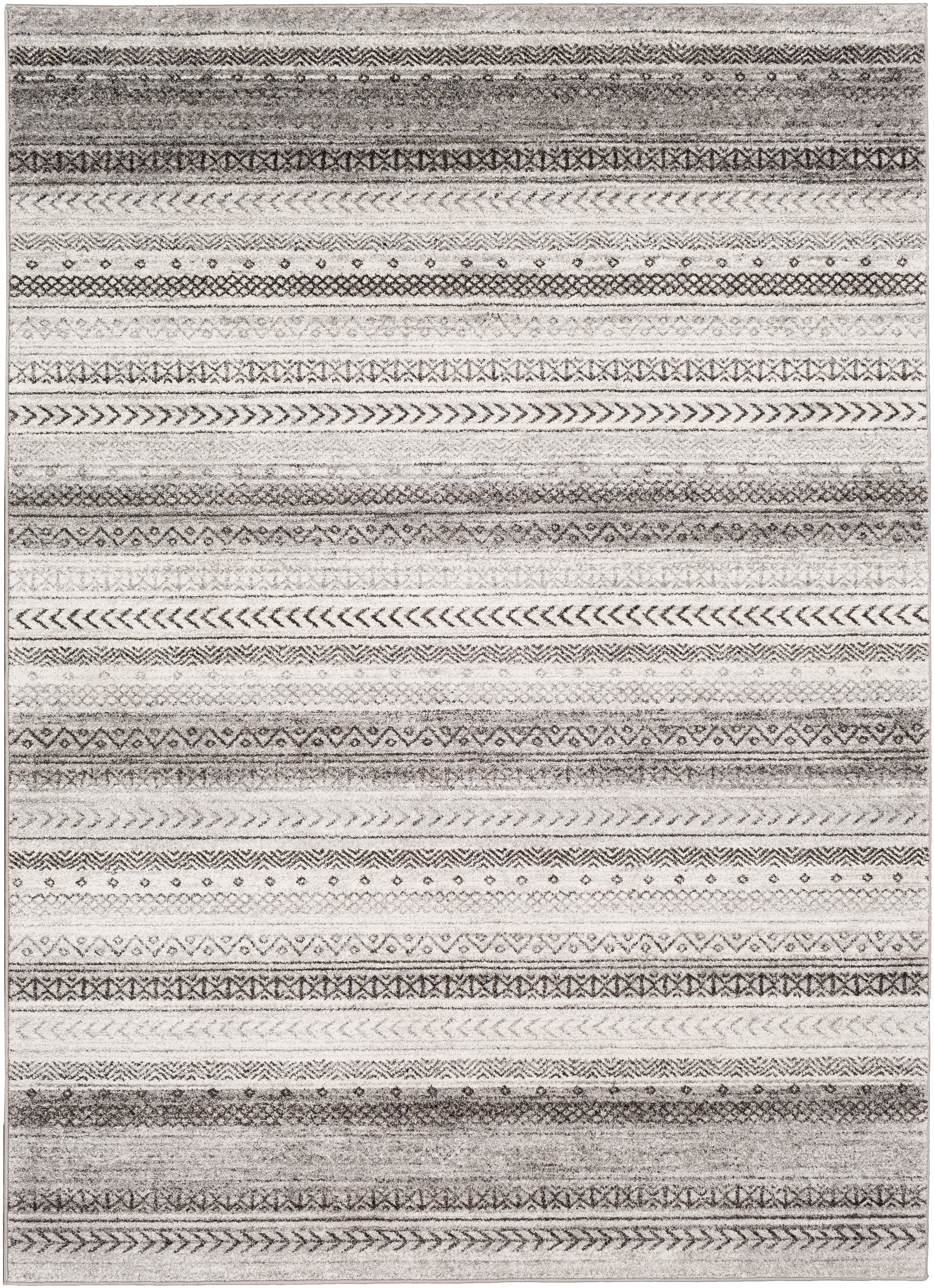 Nepali Gray Indoor 8'10" x 12'4" Machine Woven Rug - Image 0