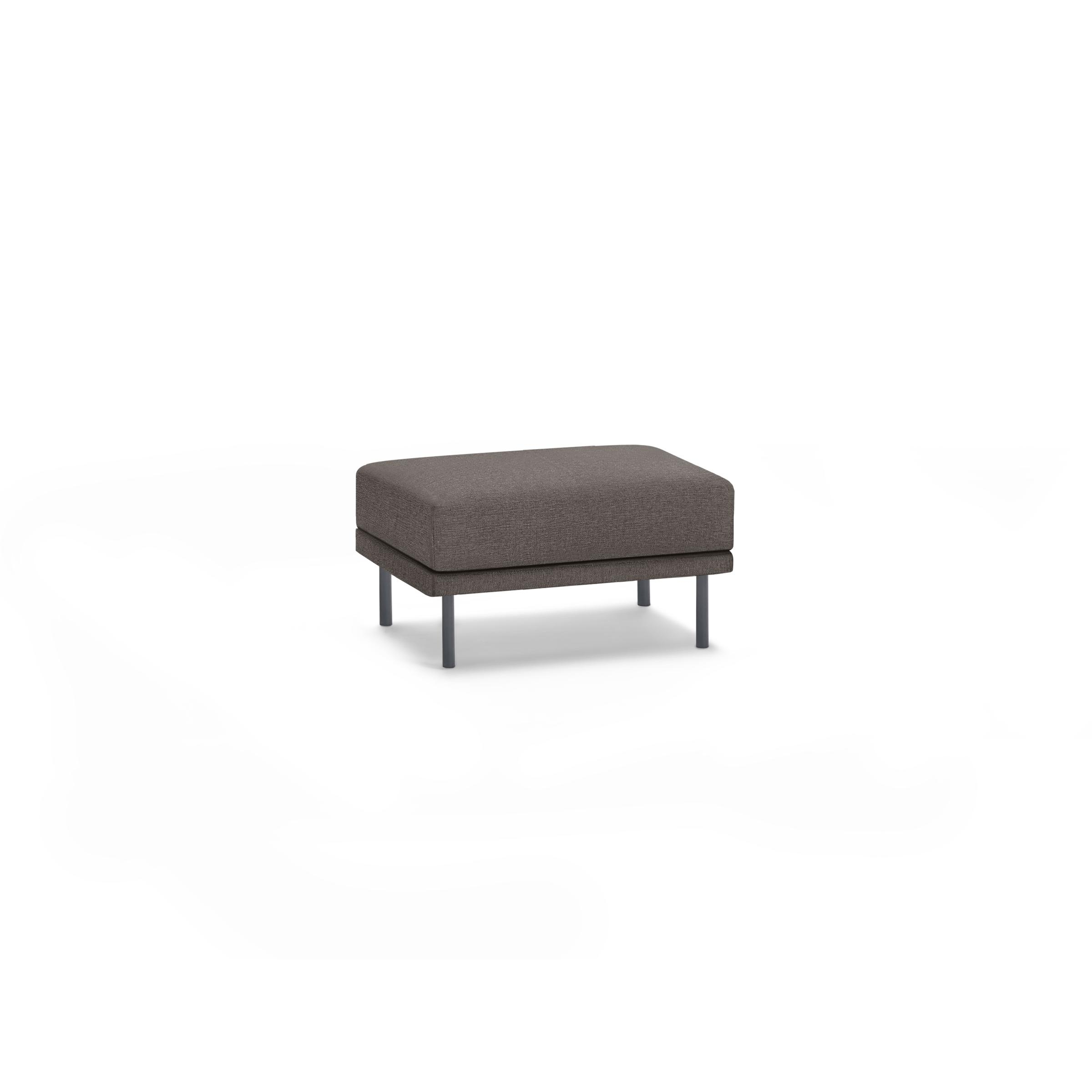 Range Ottoman - Heather Charcoal - Performance Basketweave / Black - Metal - Image 0