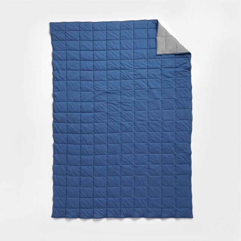 Full/Queen Heathered Reversible Jersey Grey Quilt - Image 3