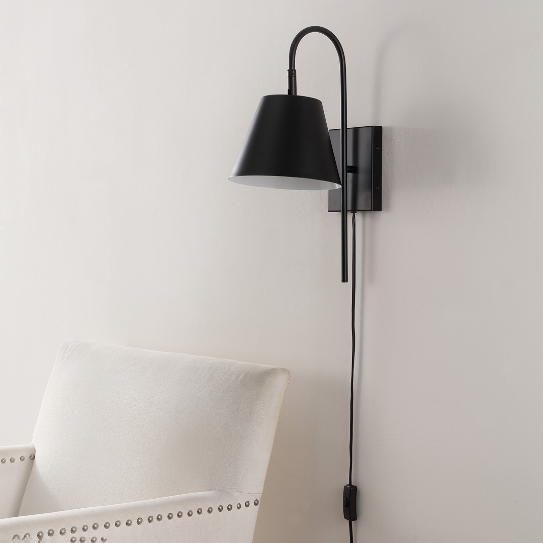 Rhoeva 10.5" Wall Sconce - Black - Image 1