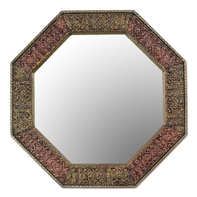 Landini Memories Beckon Repousse Brass Glam Wall Mirror - Image 0