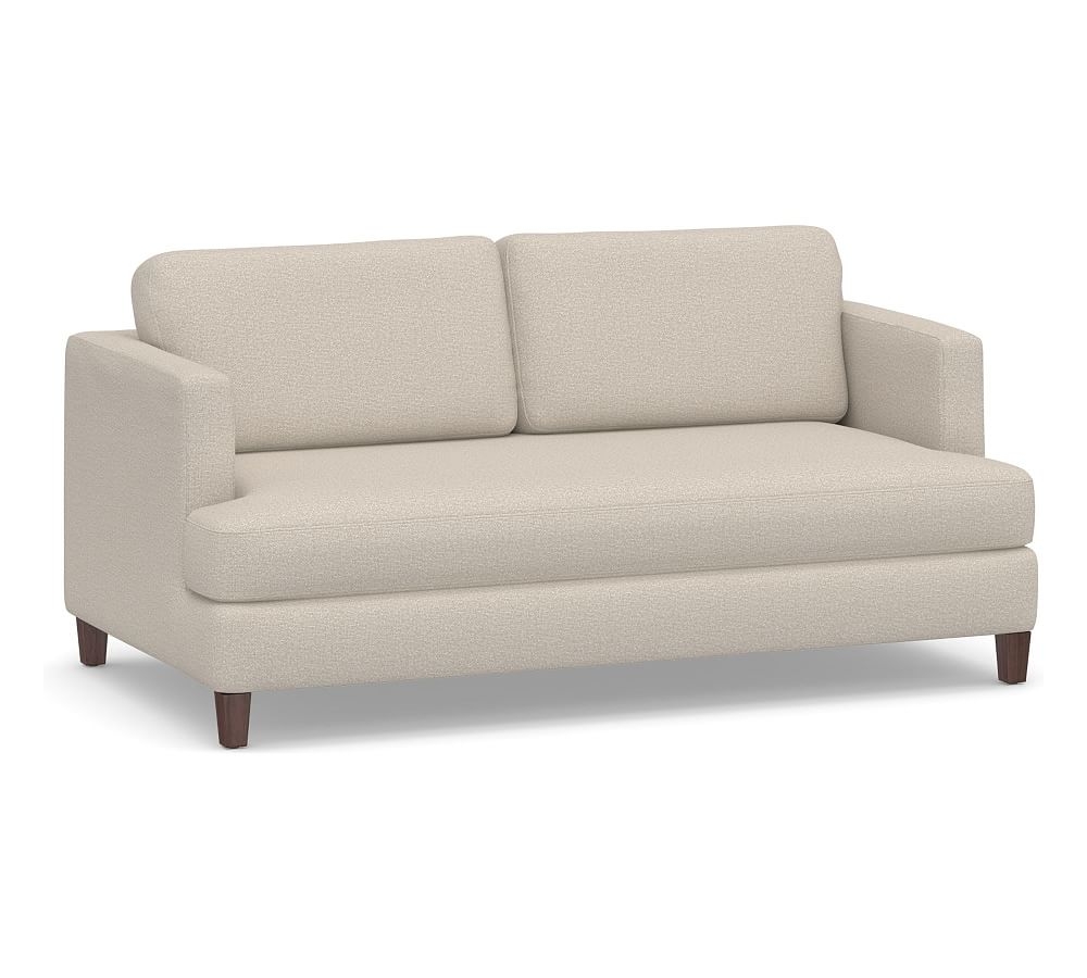 SoMa Ember Upholstered Loveseat 66", Polyester Wrapped Cushions, Performance Chateau Basketweave Oatmeal - Image 0