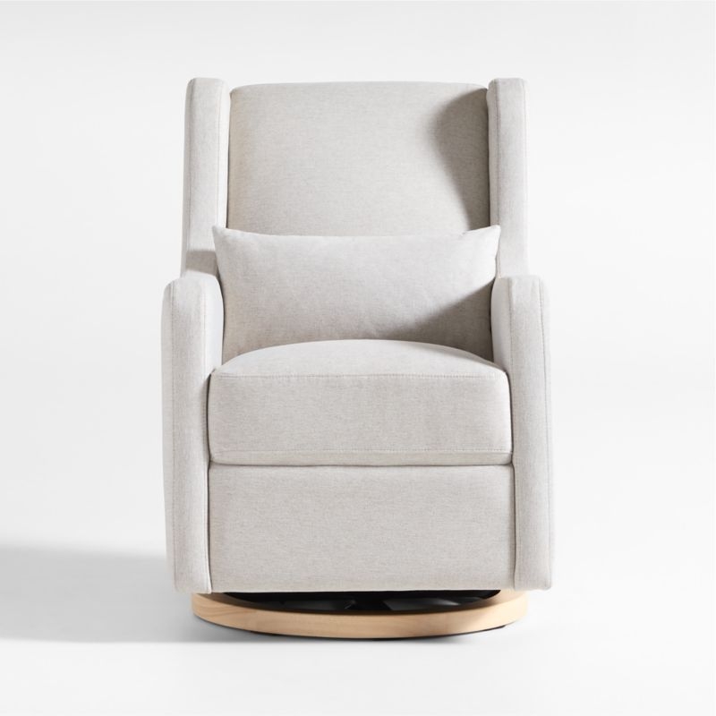 Wally Woven Beach Beige Nursery Glider Chair - Image 1