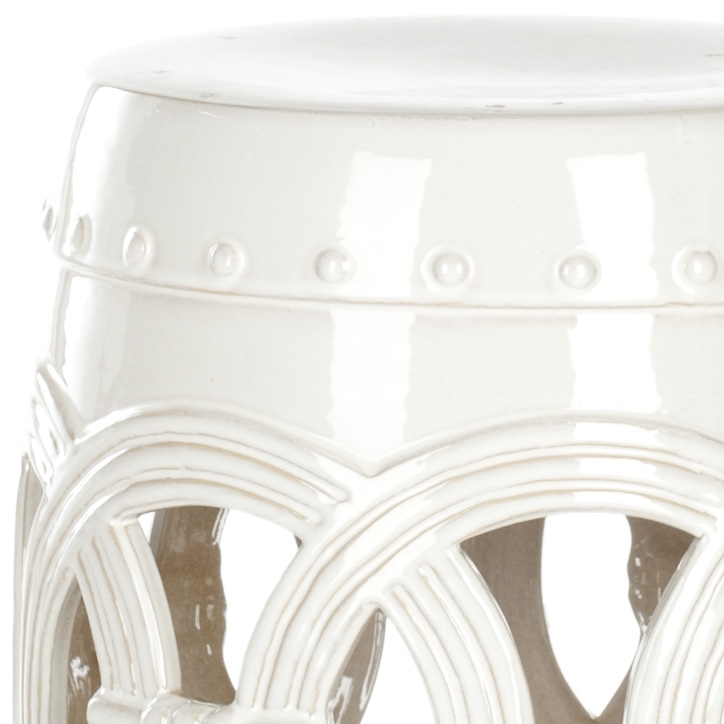 Ceramic Double Coin Stool - Antique White - Arlo Home - Image 0