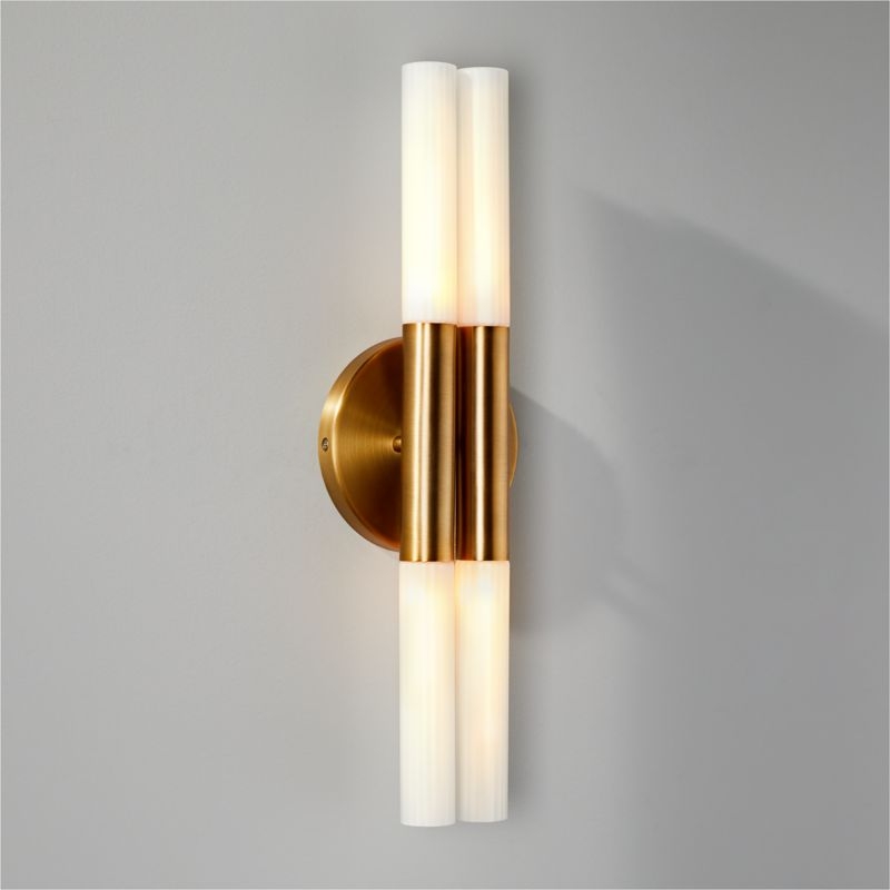 Bella Fluted Brass Wall Sconce RESTOCK Mid March 2021 - Image 1