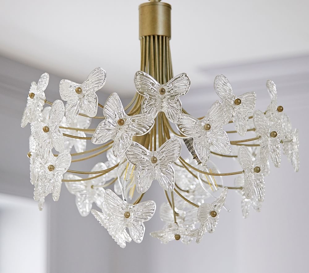 Monique Lhuillier Crystal Butterfly Chandelier, Champagne - Image 0