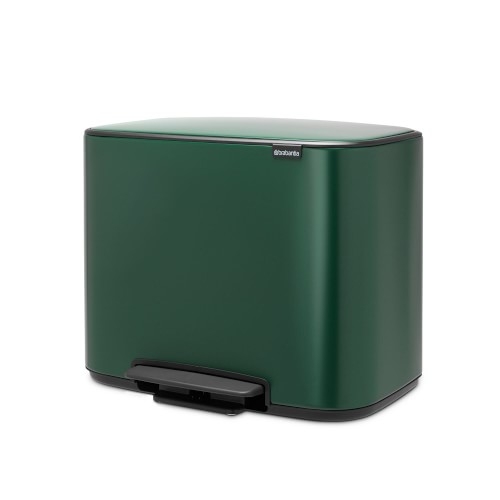 Brabantia Bo Step On Multi Compartment Recycling Trash Can, 3x3 Gallon, Pine Green - Image 0