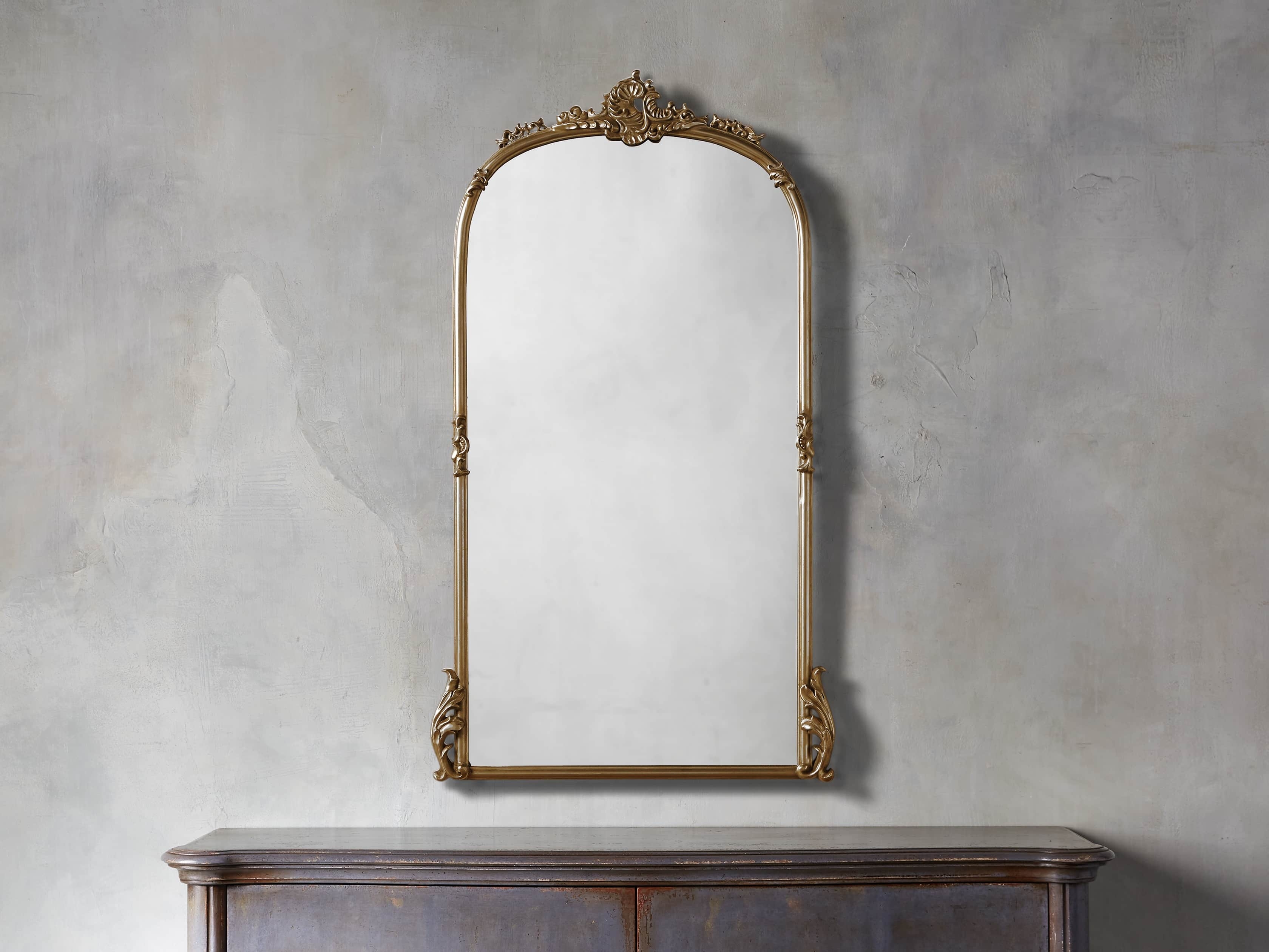 Amelie Wall Mirror in Wood Gold - Image 0