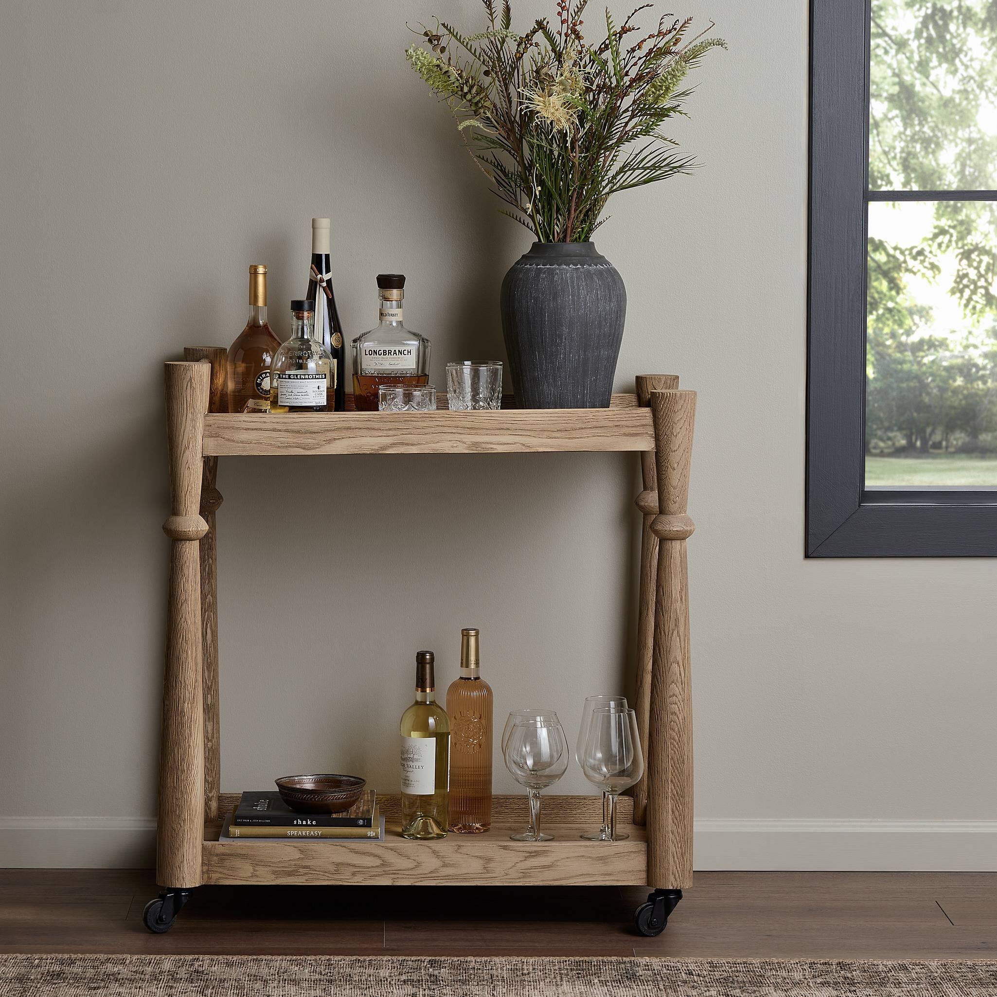 Alamosa Bar Cart - Light Wash Oak - Image 11