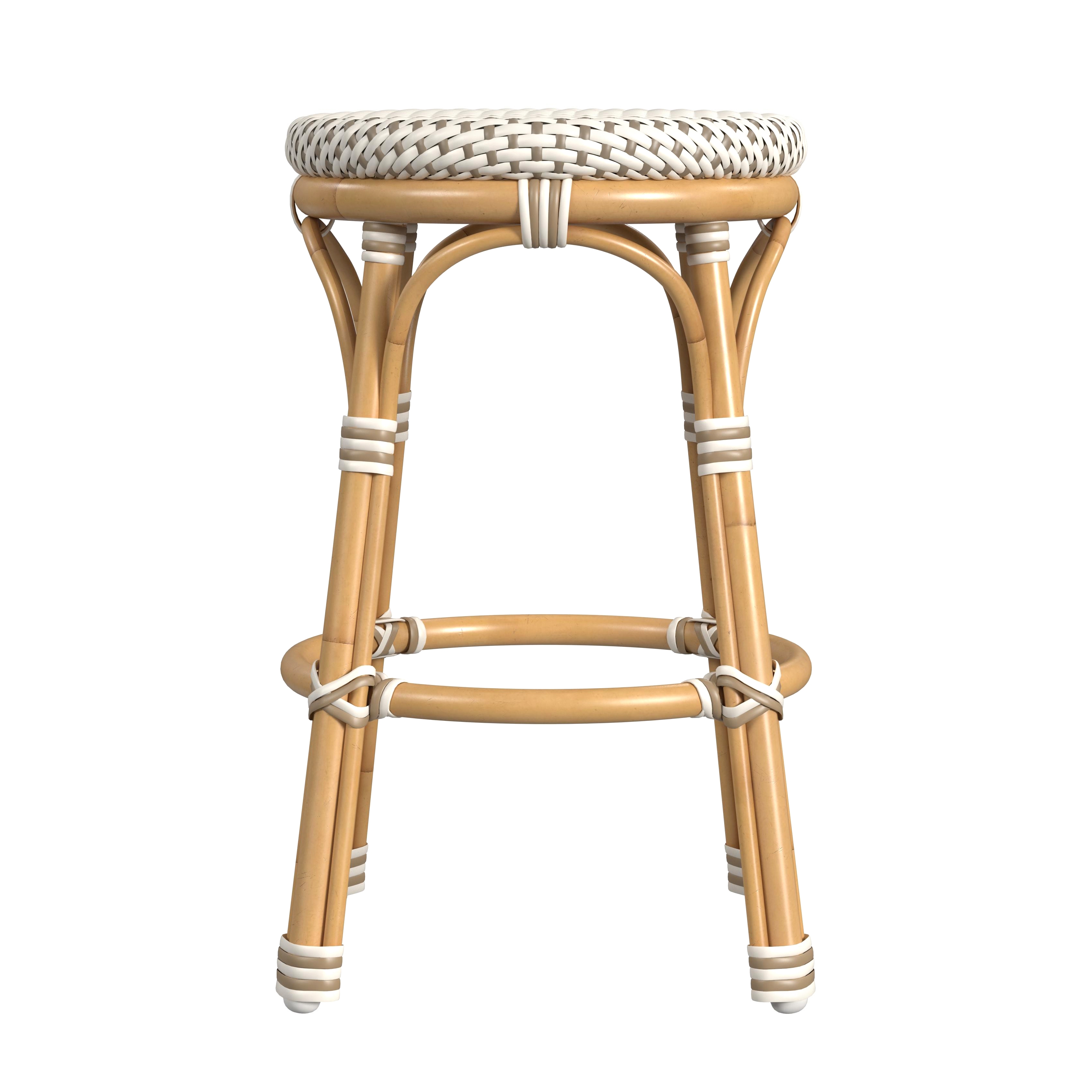 Tobias Beige and White Outdoor Counter stool - Image 3