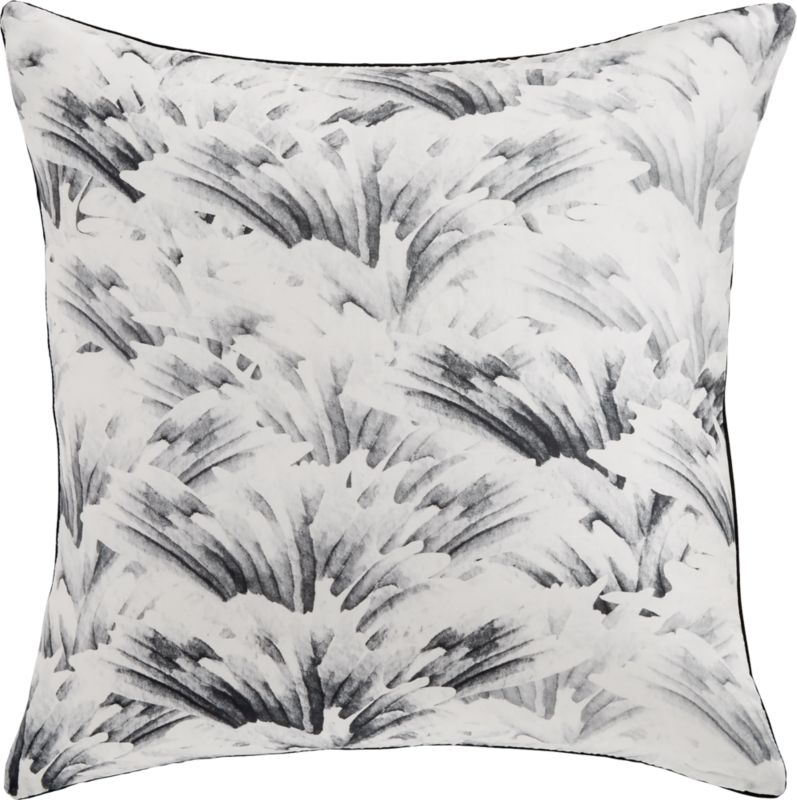 18" Wings Black and White Pillow with Feather-Down Insert - Image 2