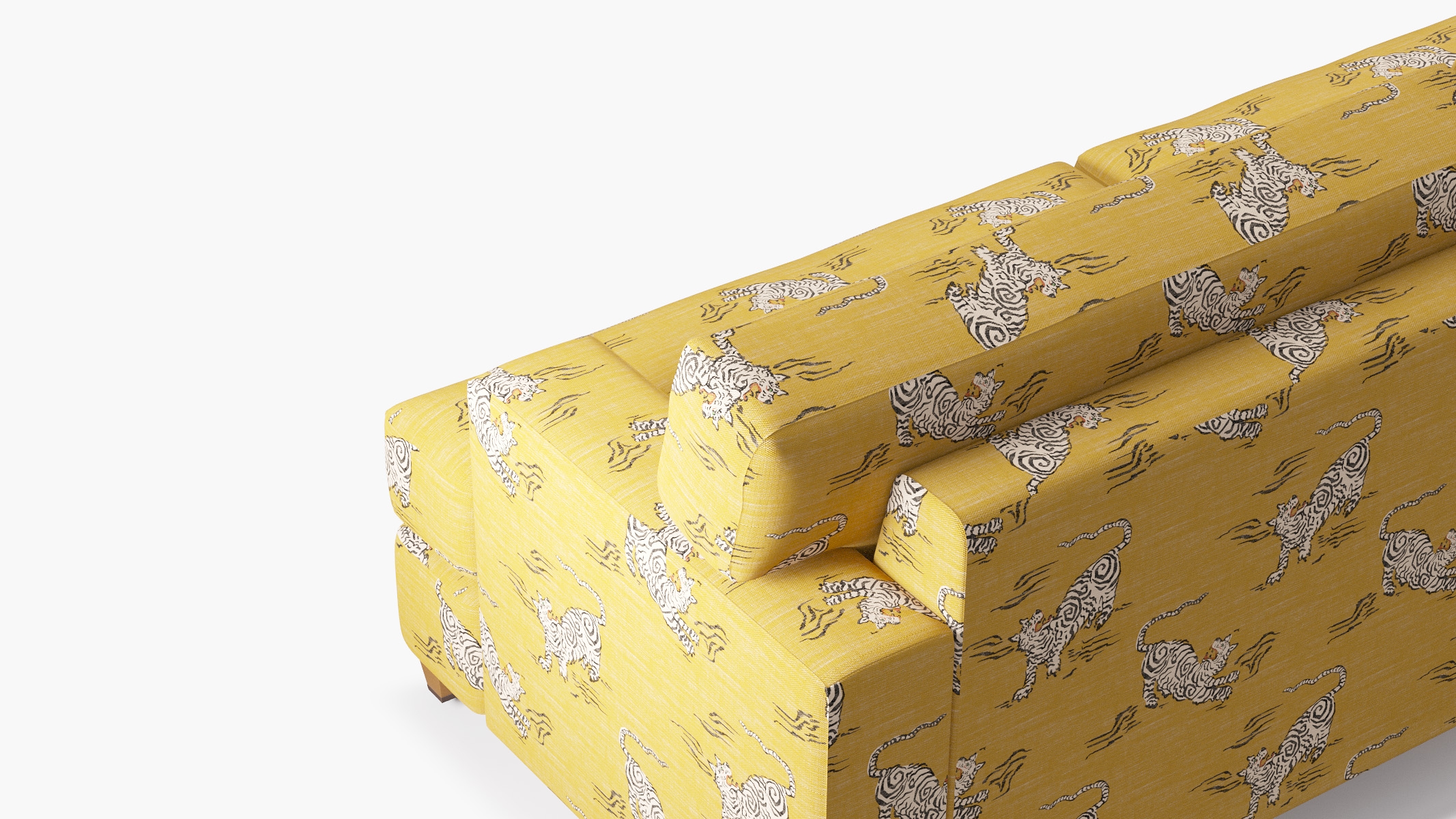 Classic Sofa, Dijon Tigresse, Natural with Antique Brass Caster - Image 4