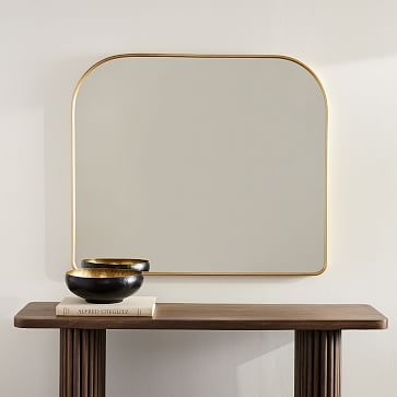 Streamline Wide Arch Mirror, Antique Brass, Metal, 42x36 inches - Image 2