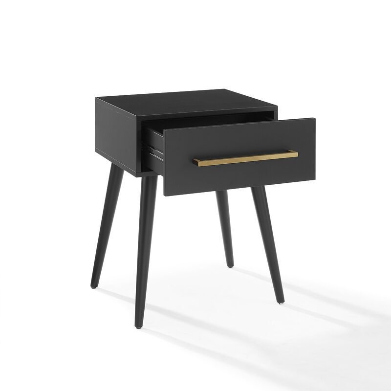 Everett End Table With Storage, Black - Image 6