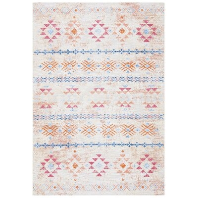 Southwestern Ivory / Red Indoor / Outdoor Area Rug - Image 0