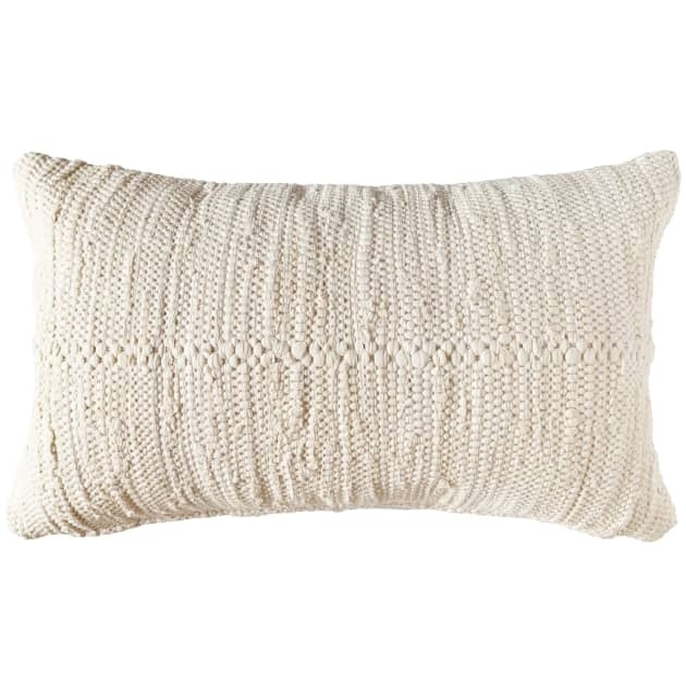 Chindi Lumbar Pillow Cover, Cream, 24" x 14" w/insert - Image 0