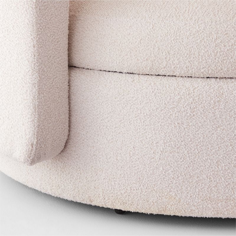 Lucie White Boucle Upholstered Outdoor Swivel Lounge Chair with Storage Set of 2 - Image 7