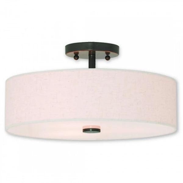 Maureen Single Fabric Drum Semi-Flushmount - Image 0