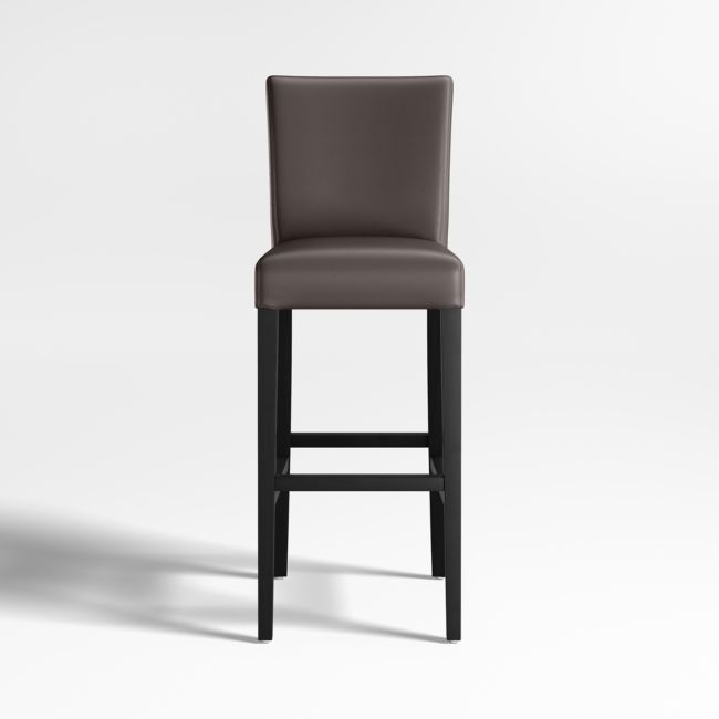 Lowe Smoke Grey Leather Bar Stool With Ebony Legs - Image 0