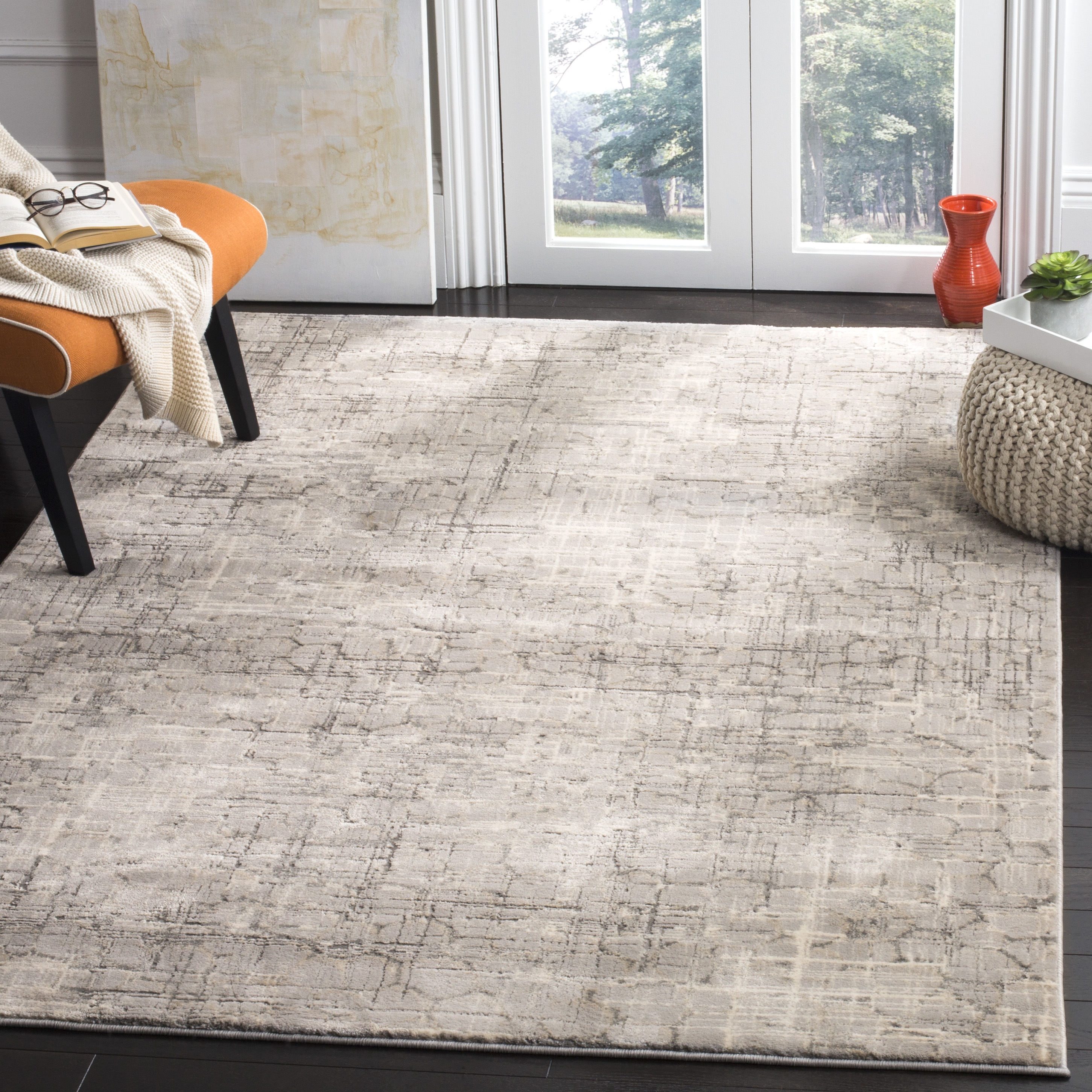 Arlo Home Woven Area Rug, MDW171F, Grey,  4' X 6' - Image 1