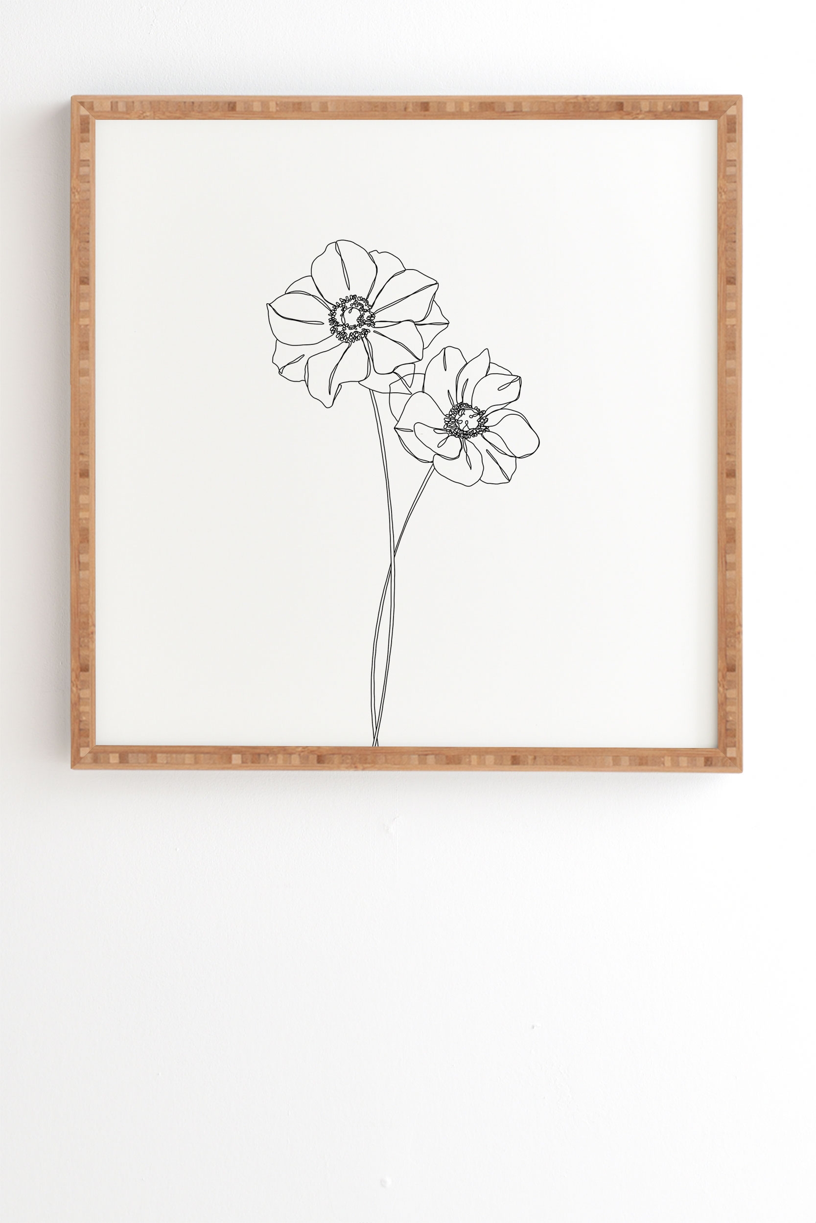 Anemones By The Colour Study by The Colour Study - Framed Wall Art Bamboo 12" x 12" - Image 1