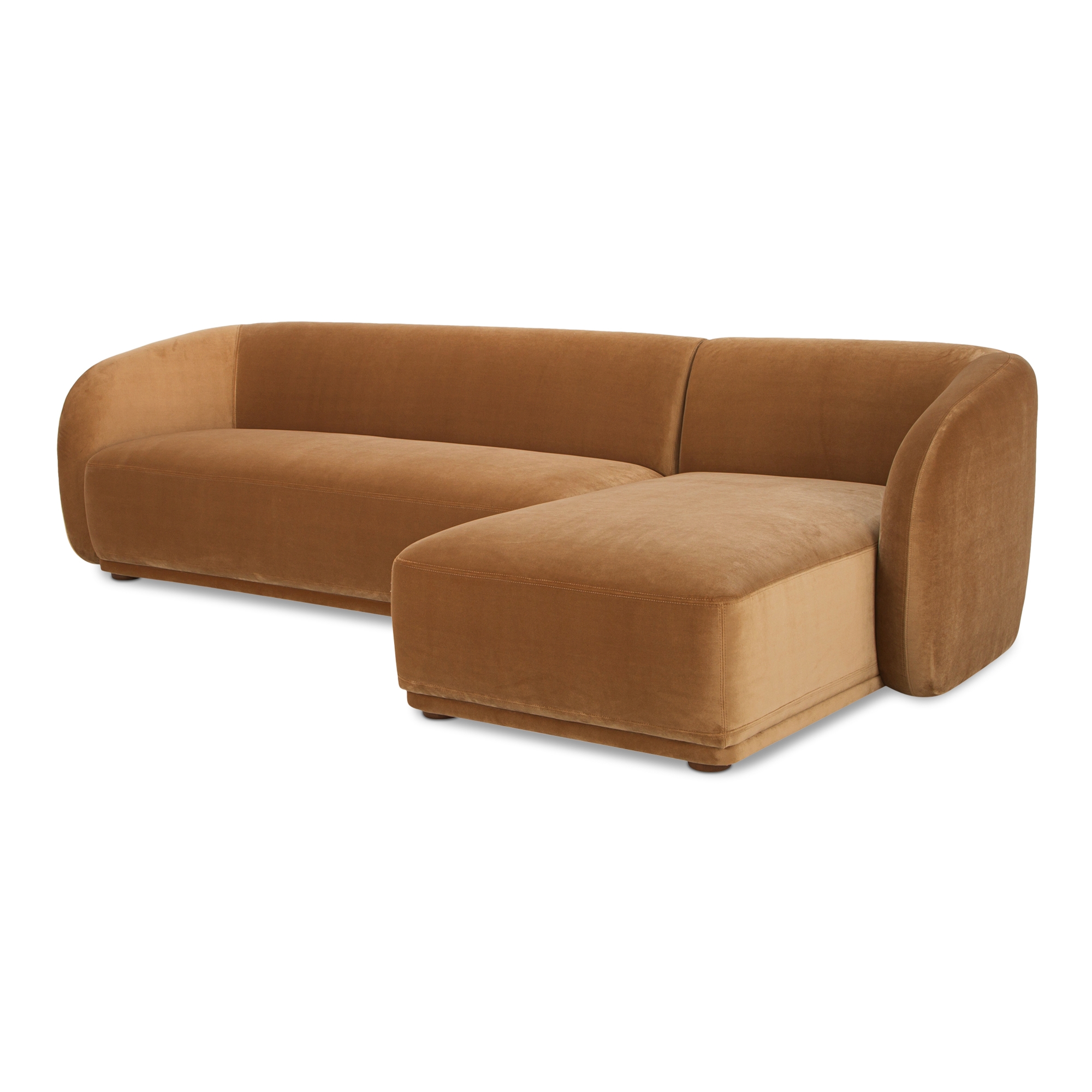 Faye Right Sectional Tan Faux Mohair - Image 1