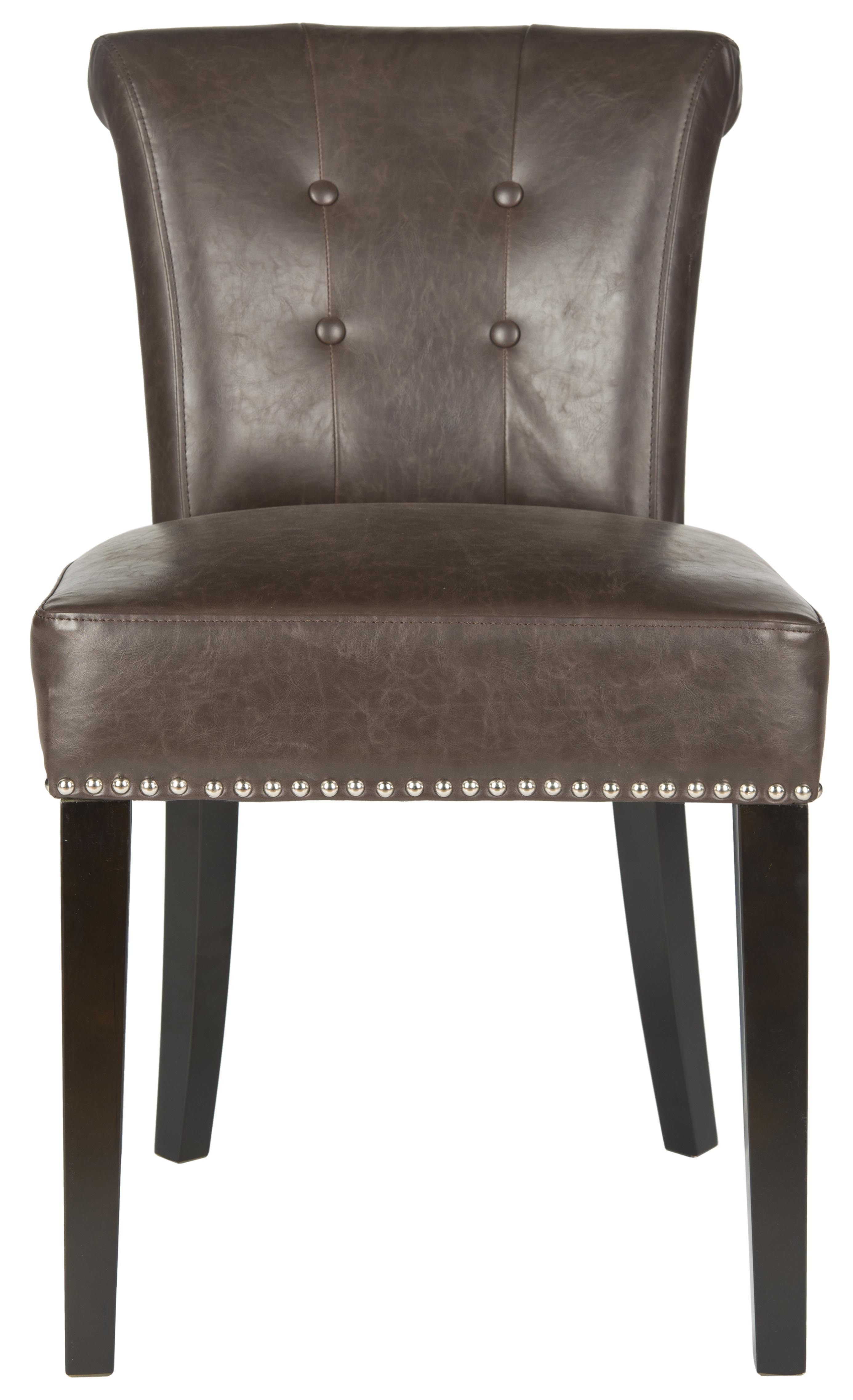 Sinclair 21''H Ring Chair (Set Of 2) - Silver Nail Heads - Antique Brown/Espresso - Safavieh - Image 0