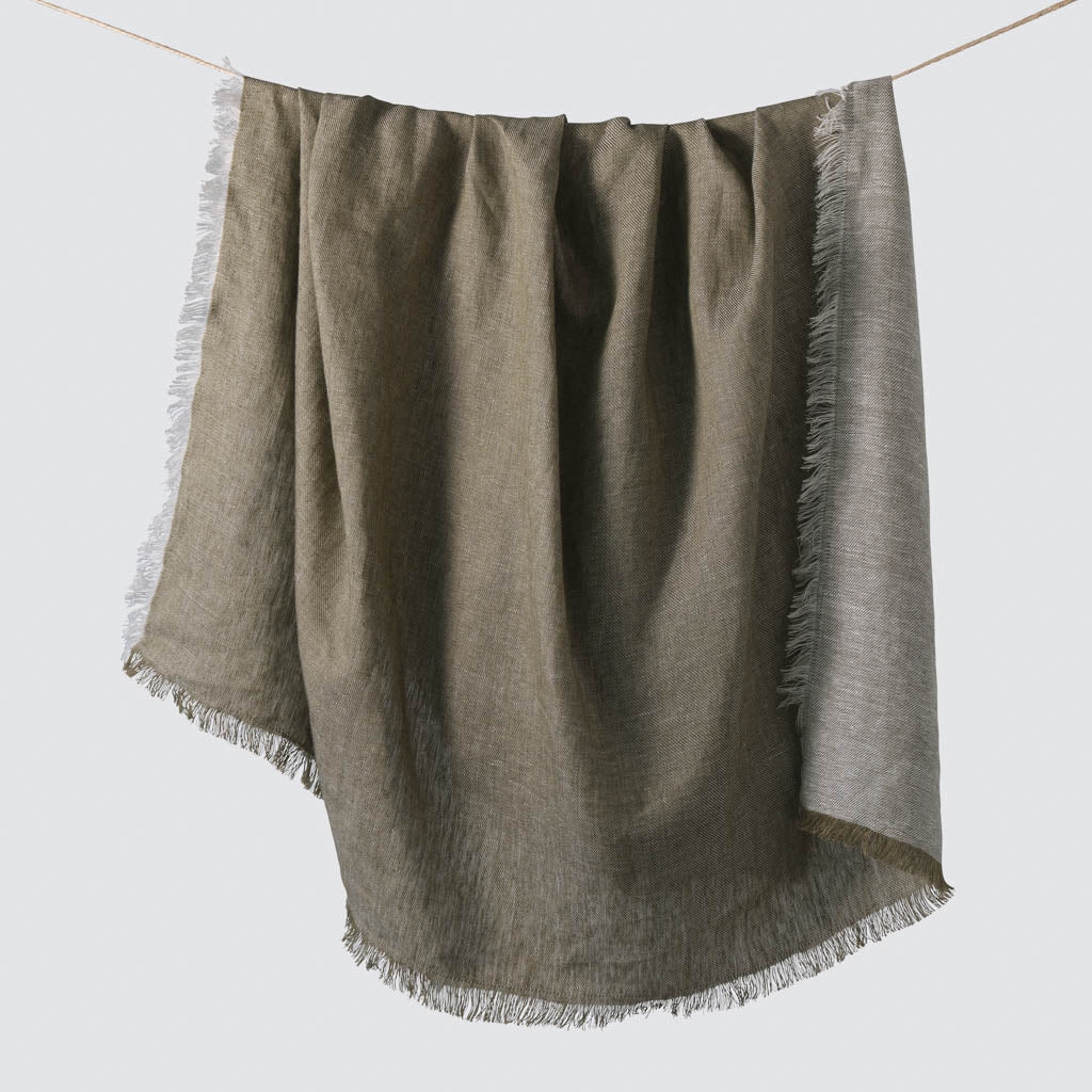 The Citizenry Arya Linen Throw | Olive - Image 0