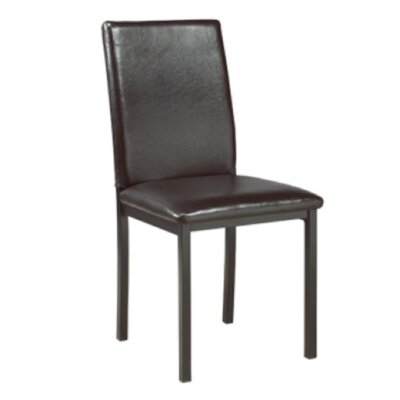 Dining Chair Grey Metal With Black Leather - Image 0