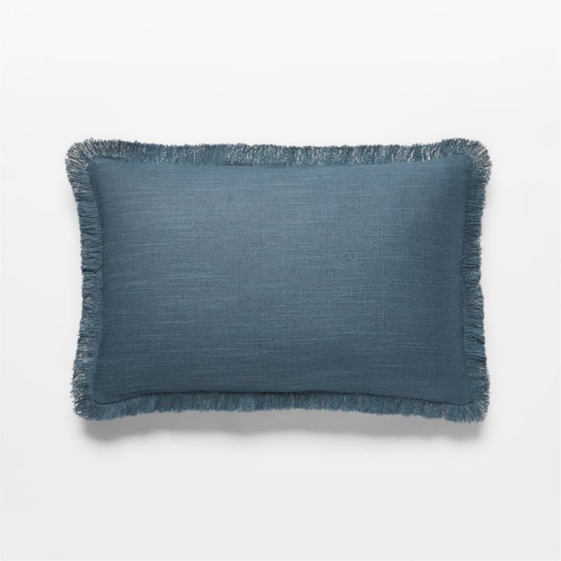 Eyelash Lumbar Pillow, Blue, 18" x 12" - Image 0
