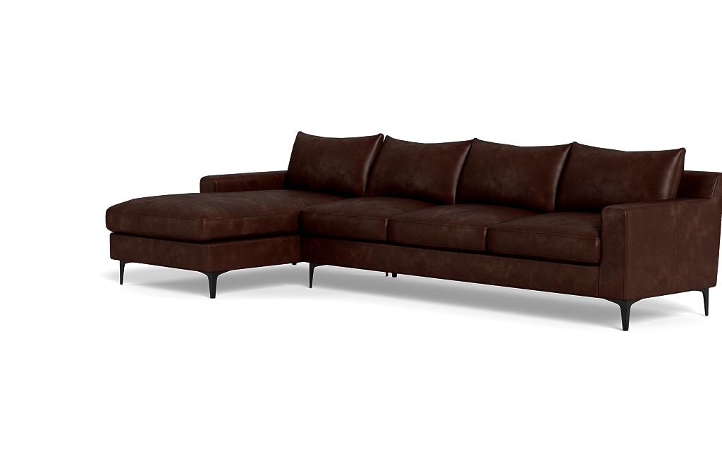 Sloan Leather 4-Seat Left Chaise Sectional - Image 2