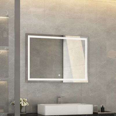 Bathroom Vanity LED Lighted Mirror With Touch Sensor Aluminium Frame Bathroom Mirror(Natural) - Image 0