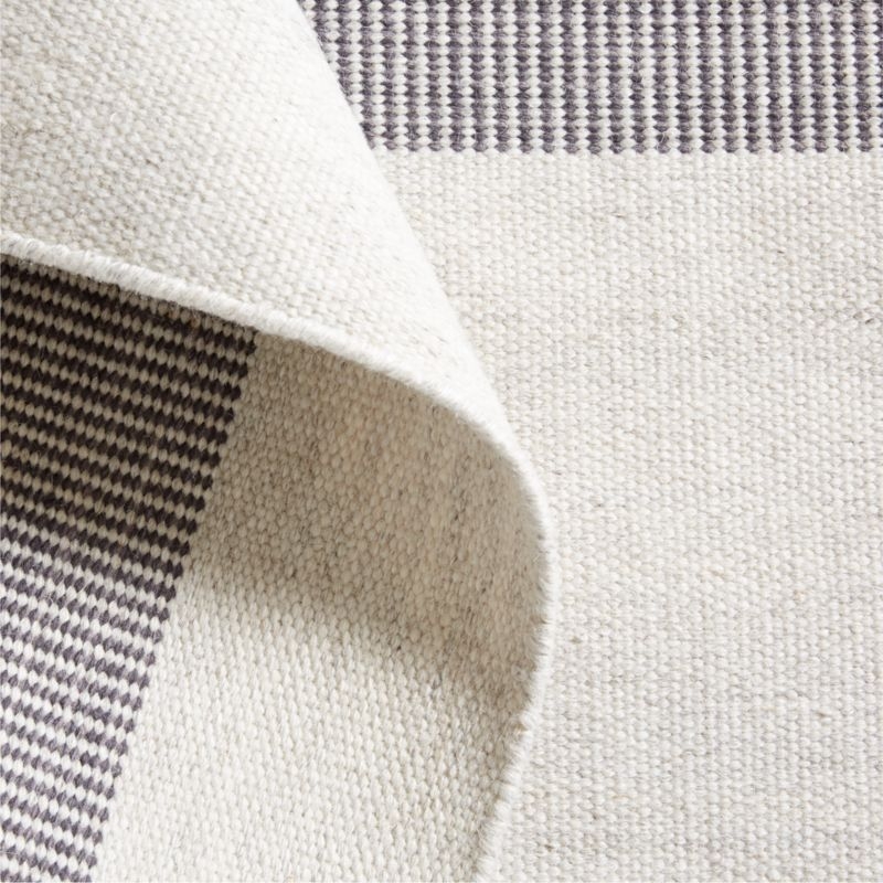Newport Performance Wool-Blend Handwoven Iron Grey Area Rug 6'x9' - Image 1