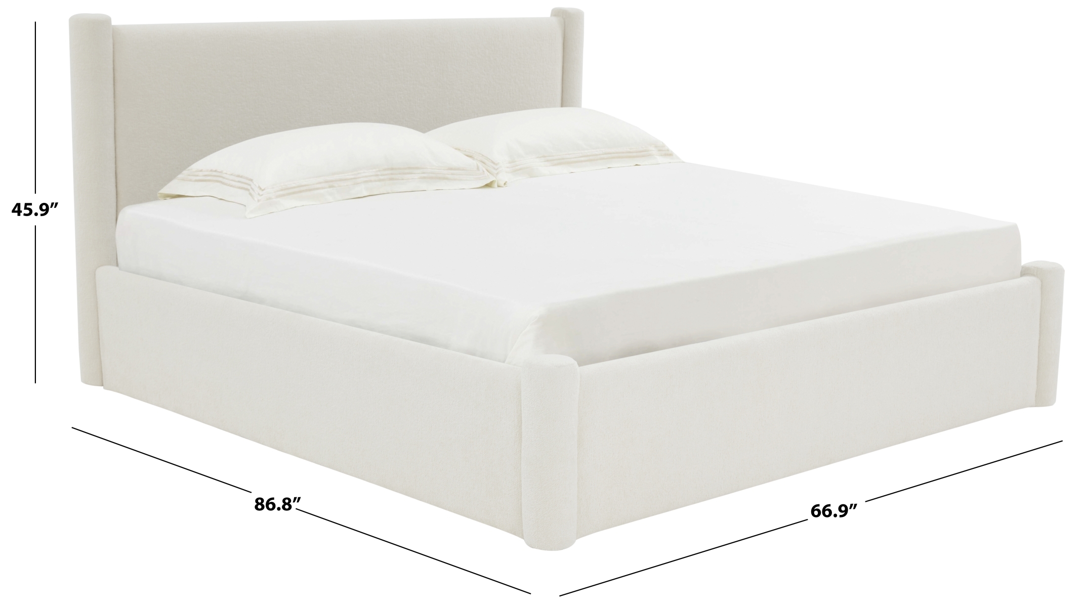 Blaine Boucle Bed - Creme - Image 6