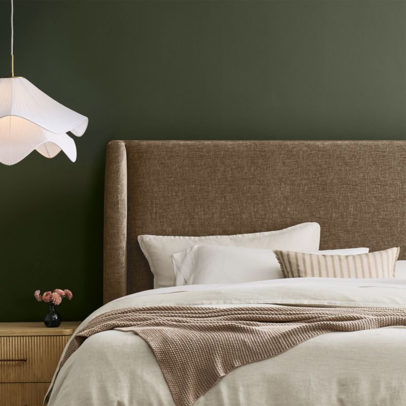 Arden Upholstered King Headboard and Wood Bed - Image 2