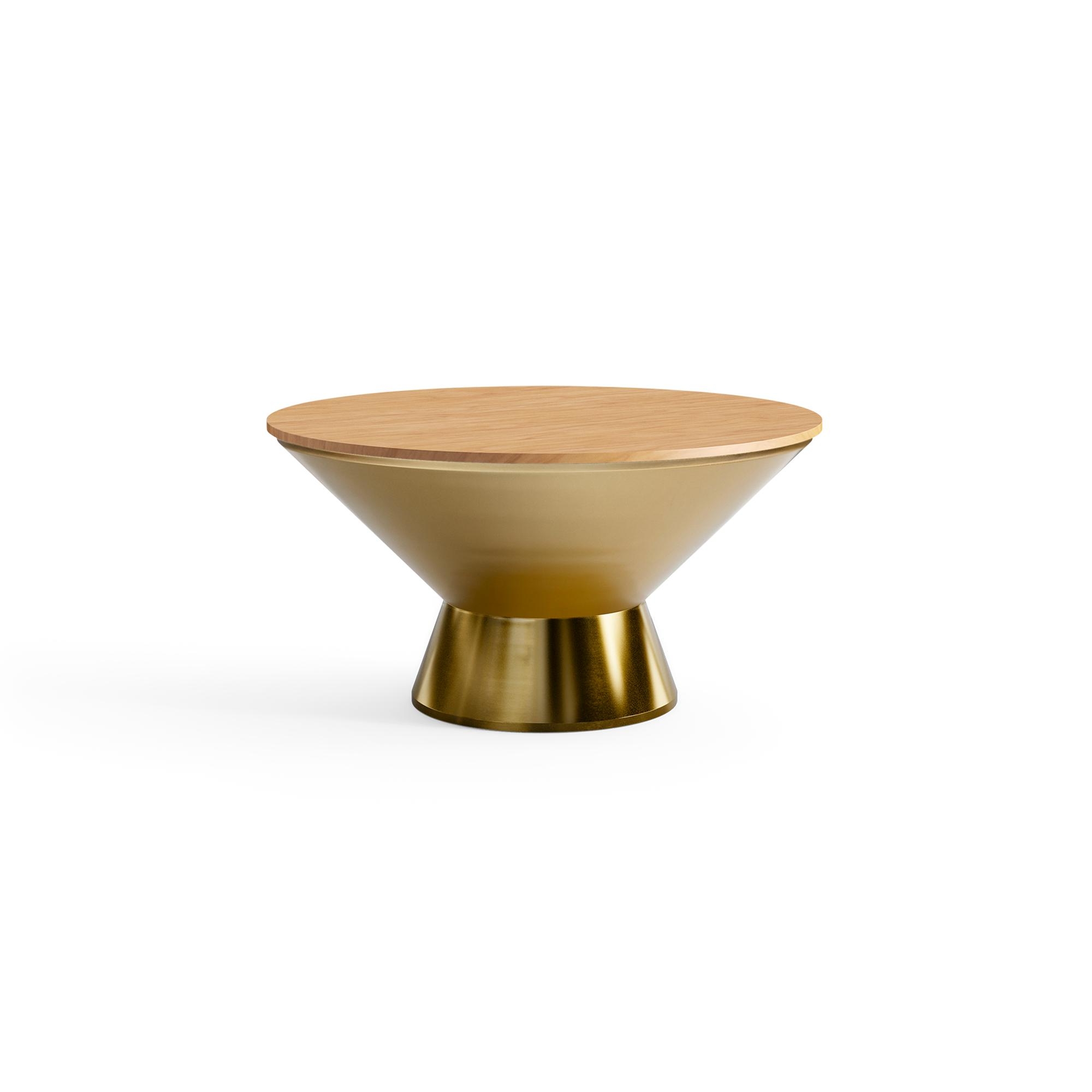 Kettle Coffee Table - Brass - Metal / Oak - Wood - Image 0