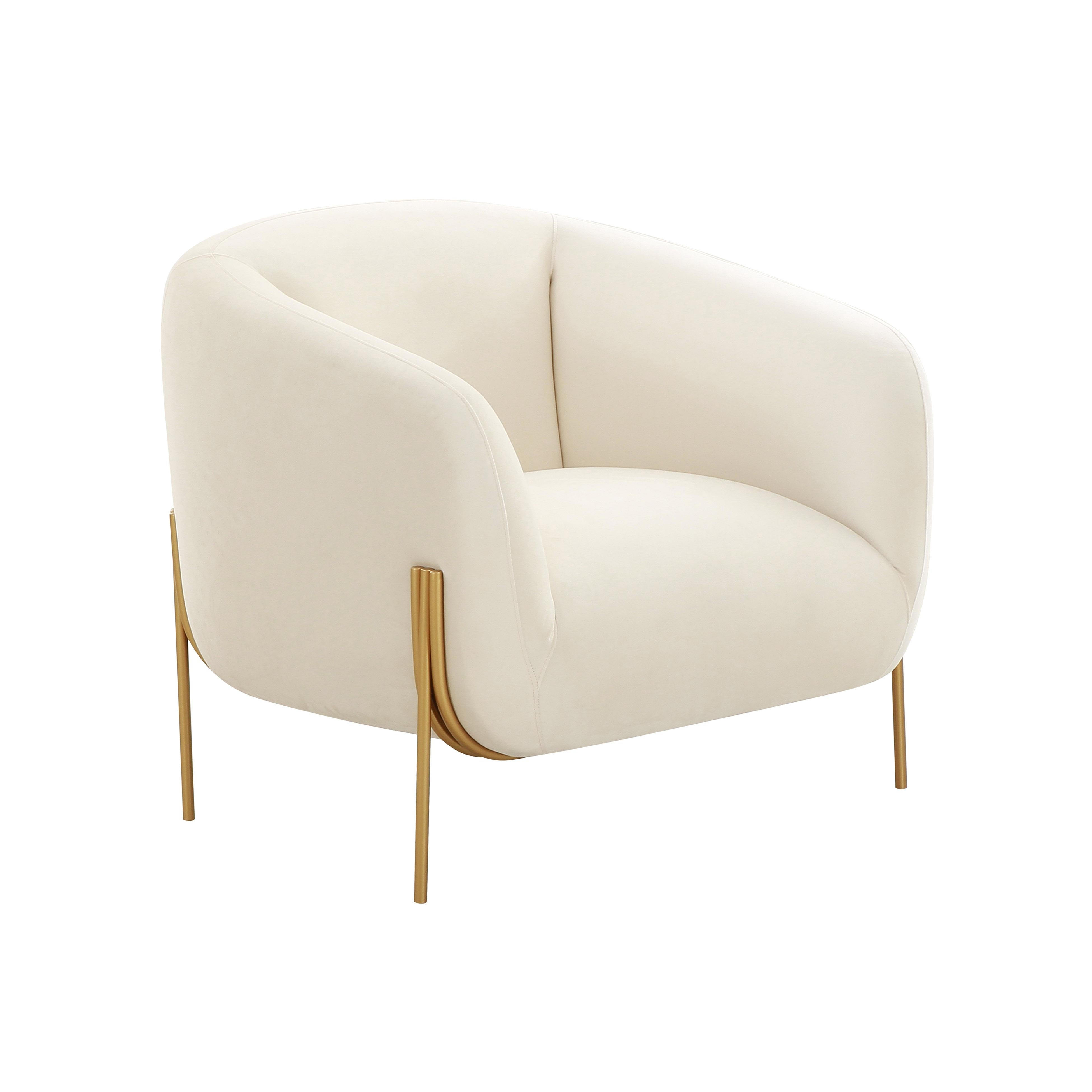 Kandra Cream Velvet Accent Chair - Image 0