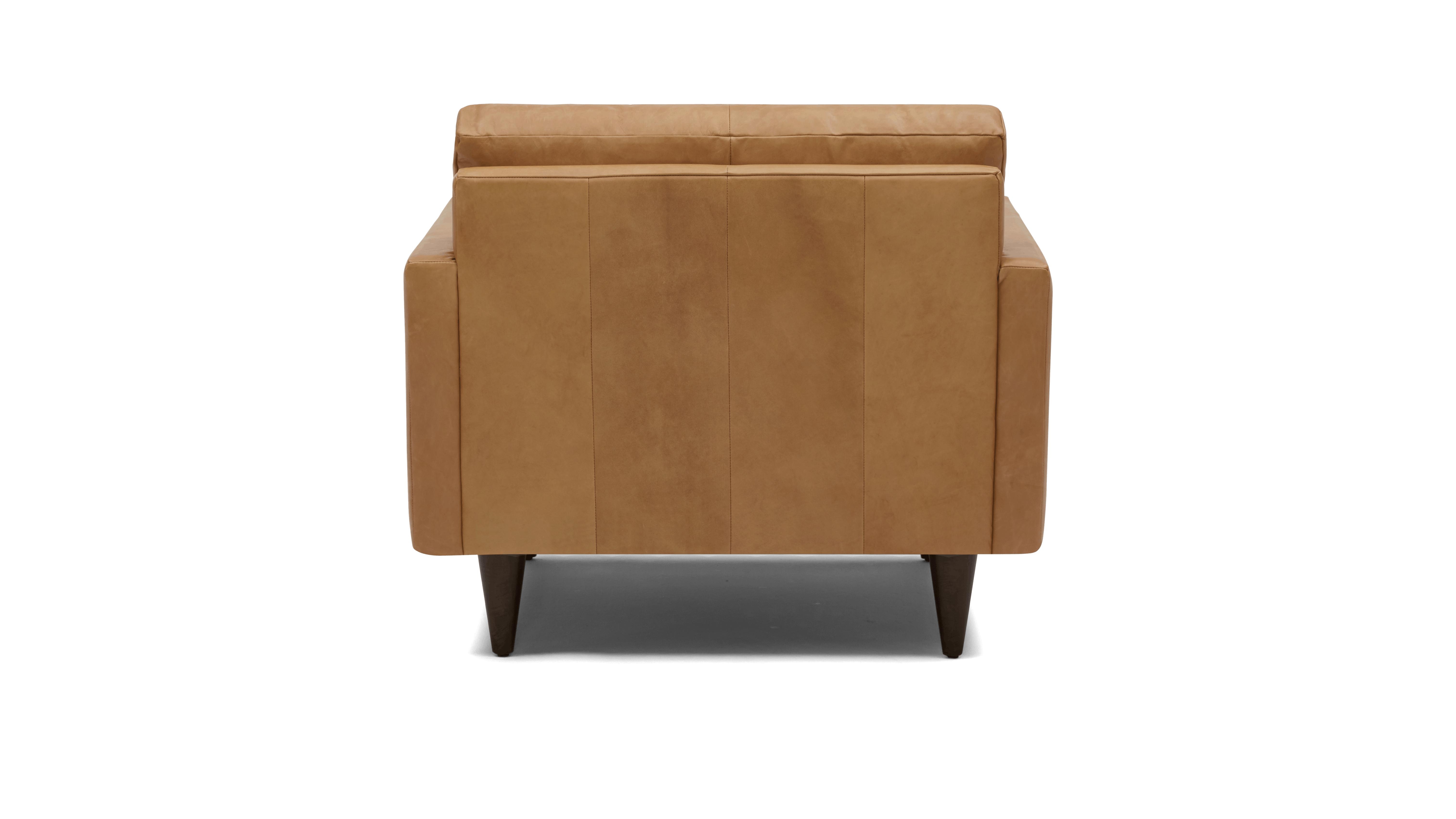 Brown Eliot Mid Century Modern Leather Chair - Santiago Camel - Mocha - Image 4