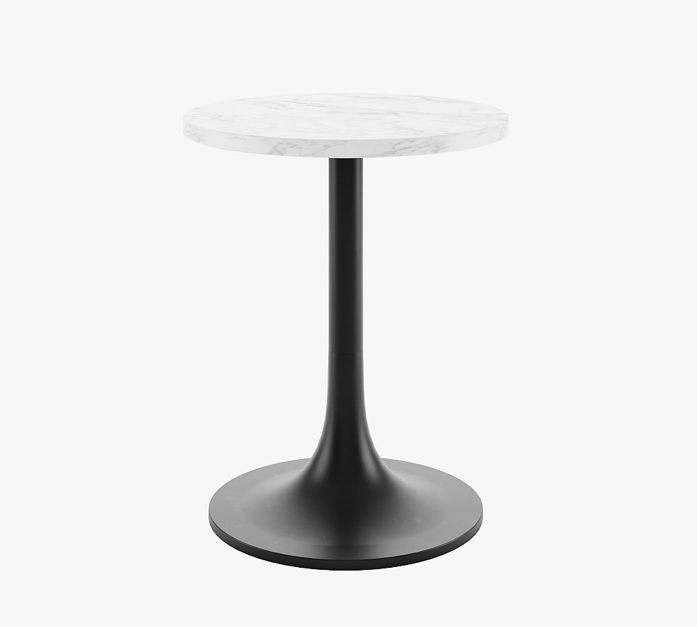 24" Round Pedestal Dining Table, Marble Top, Tulip Base - Image 0