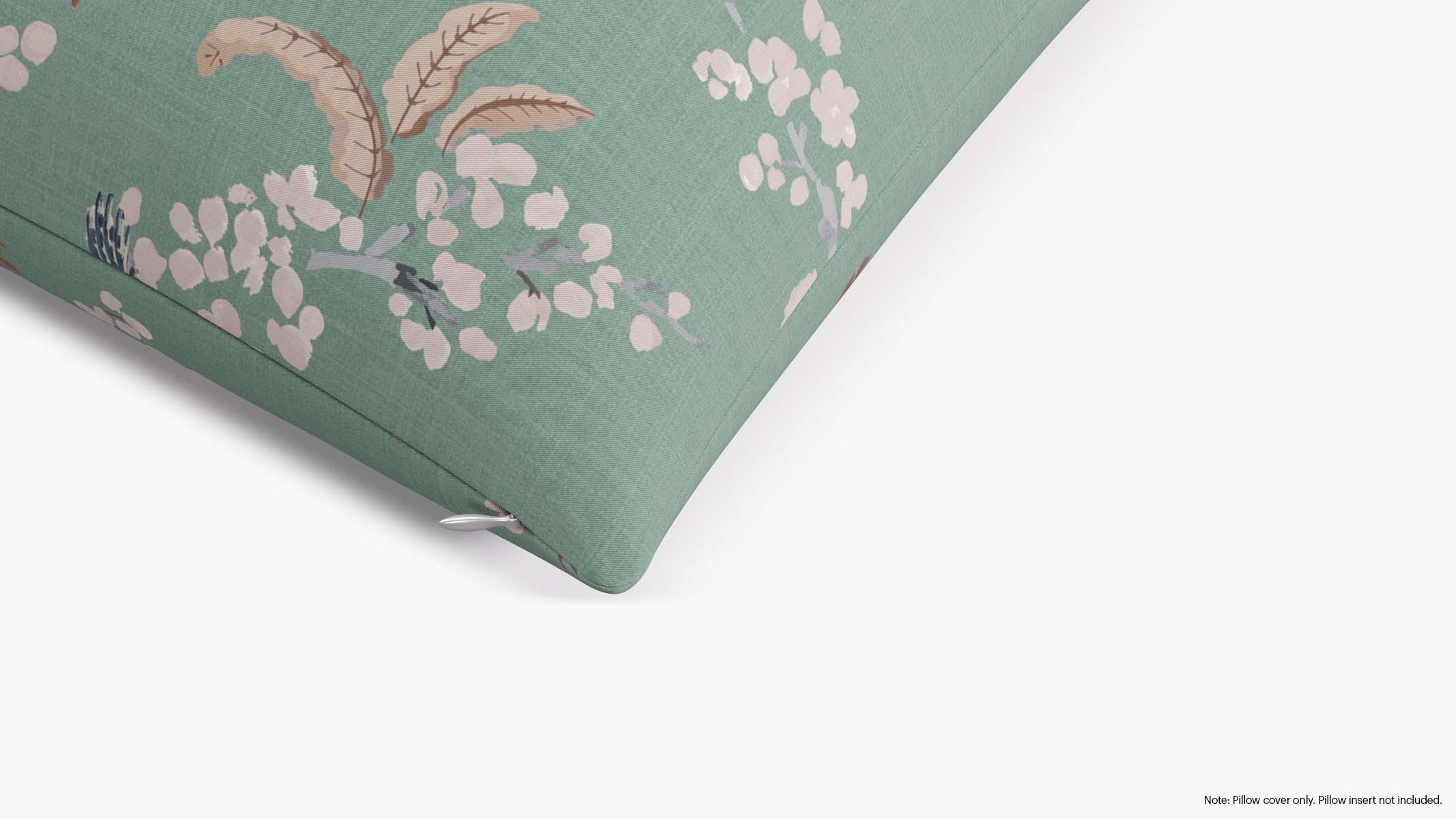 Throw Pillow Cover 26", Mint Cherry Blossom, 26" x 26" - Image 1