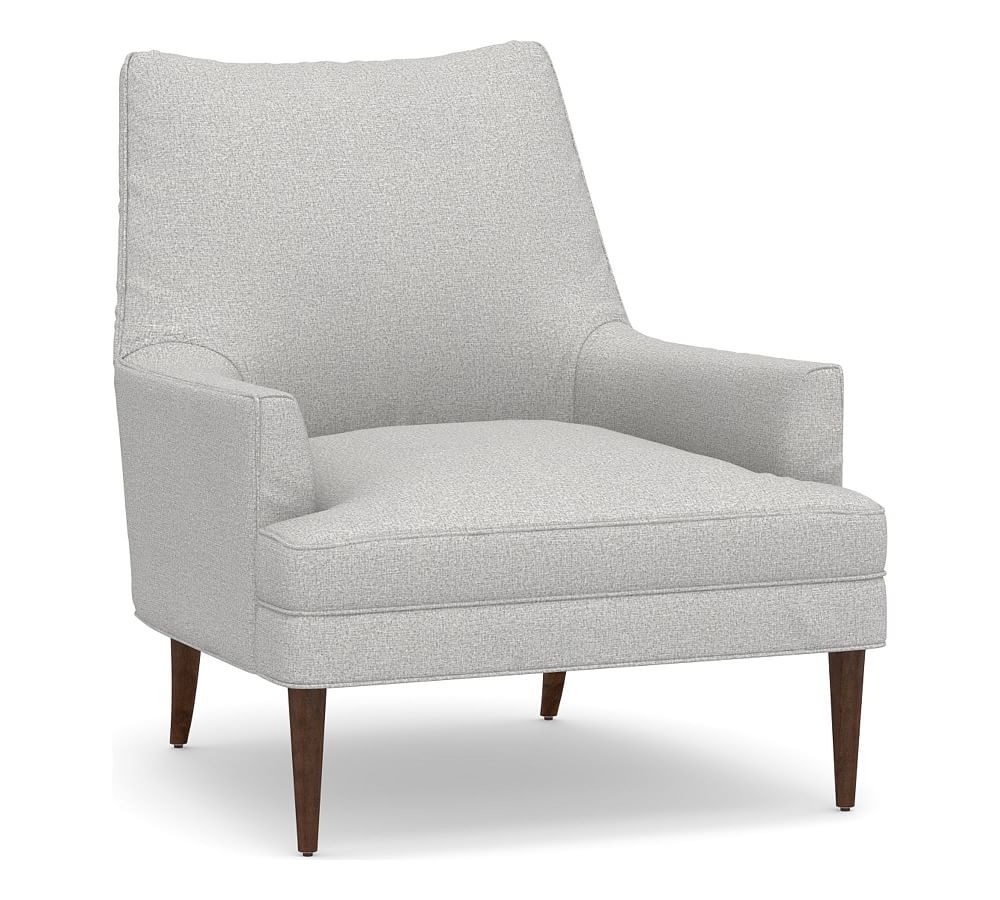 Reyes Upholstered Armchair, Polyester Wrapped Cushions, Park Weave Ash - Image 0