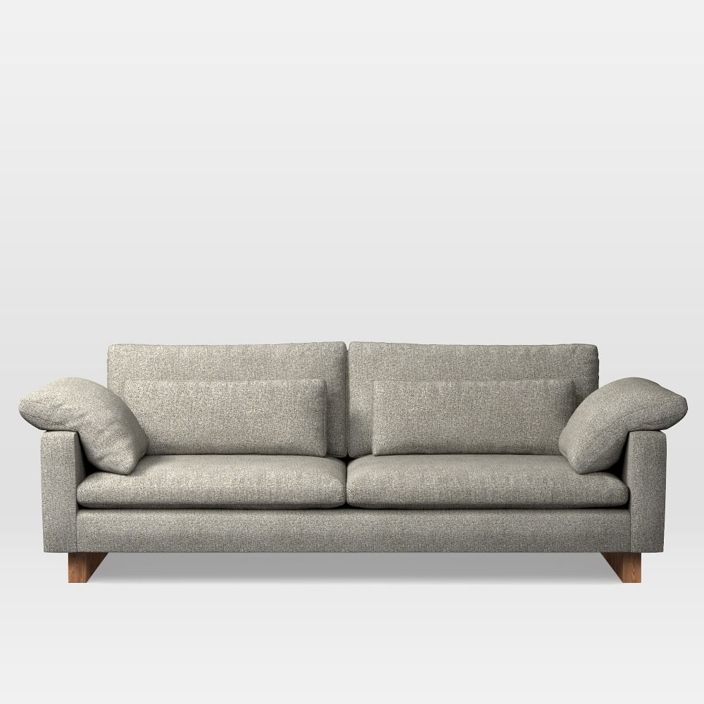 Harmony 92" Multi-Seat Sofa, Standard Depth, Twill, Gravel, Dark Walnut - Image 0
