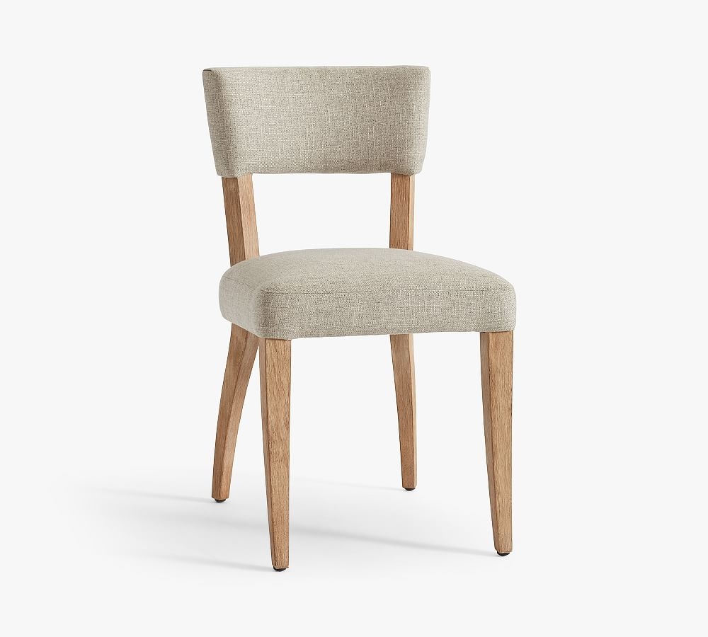 Payson Upholstered Dining Side Chair, Seadrift Legs Chenille Basketweave Pebble - Image 0